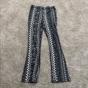 Black and White Patterned Flare Pants